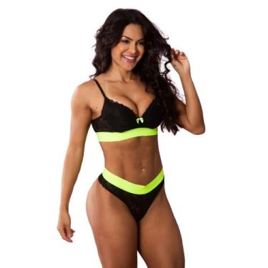 Imagem de Conjunto de Sutiã com Bojo e Calcinha com Detalhes Fluor Confortável E