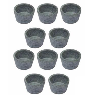 Imagem de Kit 10 Mini Molheira Tigela Molho Petisco Pedra Sabão 80ml - Industria