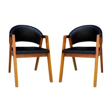 Imagem de Kit 02 Cadeira Jantar Estofada Área Gourmet material sintético Antonel