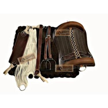 Imagem de Montaria Completa 10x peças  Sela Basto Marrom   Cavalo Laço - SELARIA