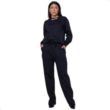 Imagem de Conjunto Moletom Feminino Blusa Lisa e Calça com 2 Bolsos - West Route