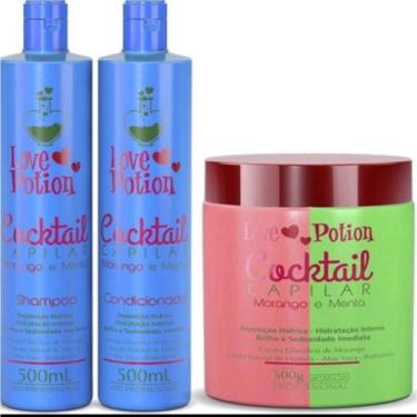 Imagem de Kit morango e menta - shampoo + máscara + condicionador - love potion 