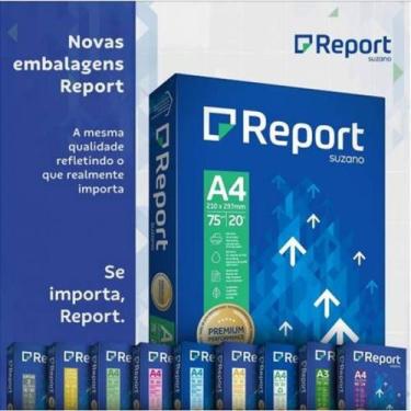 Imagem de Papel Sulfite Branco Report A4 75g 500 Folhas Caixa Com 10 Pacotes