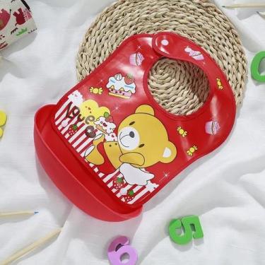 Imagem de Babador de Plástico Avental Impermeável Atividades Infantil Alimentaçã