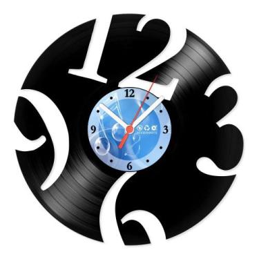 Imagem de Relógio De Parede Disco Vinil Números Vazado - VNU-002 - Modernarte