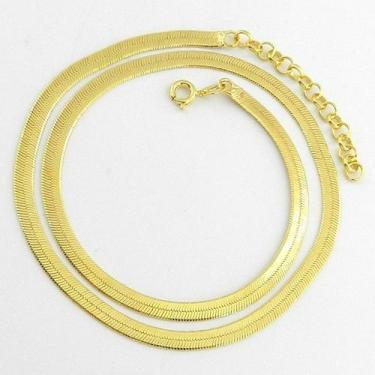 Imagem de Corrente Feminina 45cm 4mm Largura Folheada Ouro 18k CR215 - WNBIJOUTE