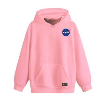 Imagem de Blusão Moletom Canguru Nasa Infantil Personalizado com Capuz e Bolso -