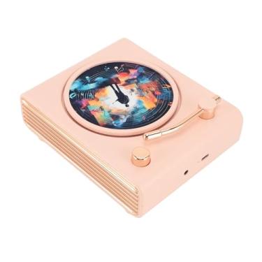 Imagem de Alto-falante Com Toca-discos, Qualidade de Som HIFI Vintage, Alto-falante Com Toca-discos Pequeno, Alto-falante Sem Fio, Com Luz Colorida, para Festa Em Casa (Rosado)