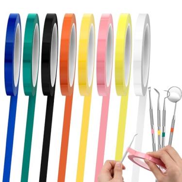 Imagem de AKLVBL Fita Colorida para Autoclave, Fita de Marcação de Ferramentas de 270 Graus Fahrenheit, 216 Pés/Lx 0,4 Pol/L, 8 Rolos