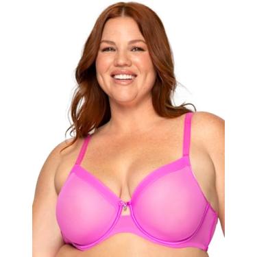 Imagem de Curvy Couture Malha transparente feminina, cobertura total sem forro, suporte sexy plus size, Flertar, 38I