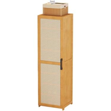 Imagem de Sapateira estreita para sapateira fina de bambu de 11 níveis, organizador de sapatos vertical com porta respirável para guarda-roupas, armários, entradas, 30 x 33 x 129 cm