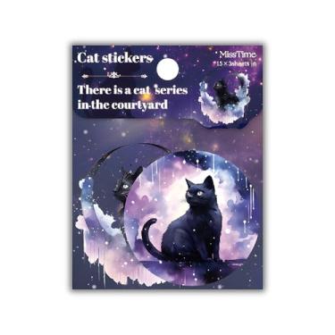 Imagem de 45 adesivos PET Gilding Cat (Língua do gato da noite estrelada)