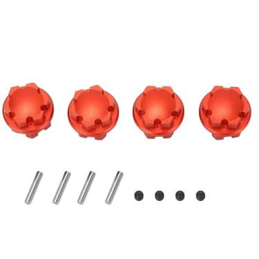 Imagem de Porca de Cobertura do Cubo da Roda RC de Liga de Alumínio Leve Cubo Hexagonal de 17 Mm Com Pinos para Carros RC (Vermelho)