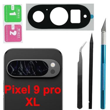 Imagem de Substituição de vidro da lente traseira da câmera traseira do Pixel 9 Pro XL para vidro da câmera traseira do Google Pixel 9 Pro XL com adesivo pré-instalado e kits de ferramentas de reparo