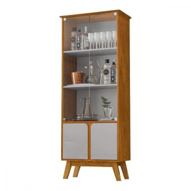 Imagem de Cristaleira 4 Portas Madri Naturalle com Off White Bechara