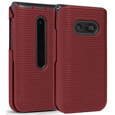 Imagem de Capa para LG Classic Flip, Nakedcellphone [Vermelho Metálico] Capa Rígida de Encaixe [Textura de Grade] para LG Classic Flip Phone L125DL