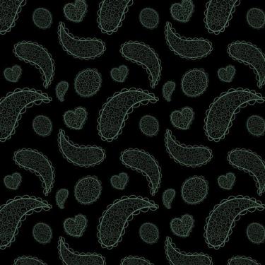 Imagem de Papel De Parede Fundo Preto E Desenho Verde Autocolante Sala