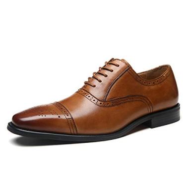 Imagem de La Milano sapato masculino de couro com cadarço Oxford clássico moderno para negócios masculino, Posh-1-tan, 12
