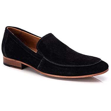 Imagem de 58854TW-Sapato Social Masculino feito a mão em couro Loafer premium 58854 (Preto Camurca, BR, Adulto, Numérico, 39)