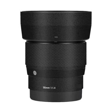 Imagem de Película protetora para lente de câmera, película protetora, película vinly, adesivo premium para Sigma 56 mm F1.4 DG DN, adequado para Sony E Mount para Canon EFM Mount (preto roscado)