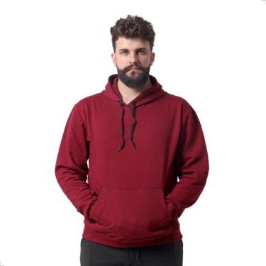 Imagem de Conjunto Blusa e Calça Moletom Masculino Canguru Adulto Frio Algodão T