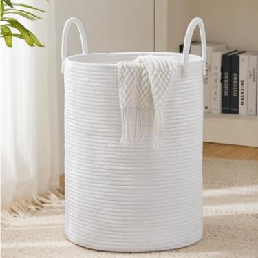 Imagem de Cesto de Roupa Suja YOUDENOVA - 58L - Corda Trançada - Branco Puro