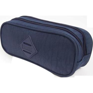 Imagem de Estojo Duplo Crinkle Escolar Juvenil Sestini 075507, Azul