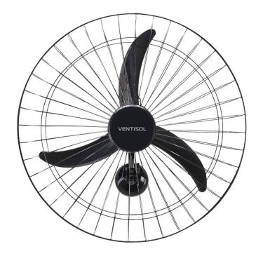 Imagem de Ventilador De Parede Ventisol New C/3 Pás Preto 60cm 127v
