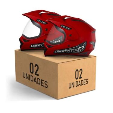Imagem de Kit 2 Capacetes Fechados Pro Tork Liberty MX Vision Pro Moto Proteção 