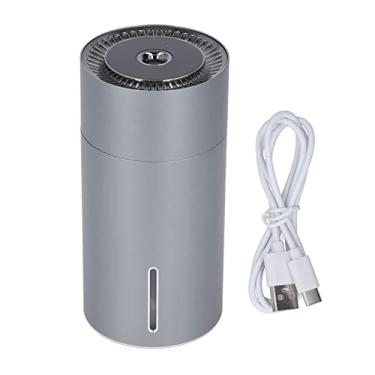 Imagem de GRCFUMO Humidificador de fragancia para coche de 3 engranajes, humidificador automático de aromaterapia de aleación de zinc, humidificadores de escritorio pequeños con luz (Grey)