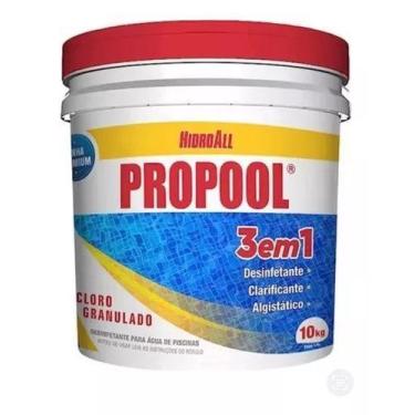 Imagem de Propool 3 Em 1 Cloro Hidroall Balde 10kg Cloro Para Piscina