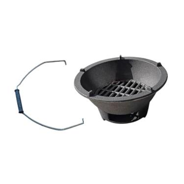 Imagem de oshhni Forno portátil de carvão para churrasqueira com alça com maça, 20cm