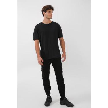 Imagem de Camiseta Masculina Preta Lisa Básica 100% Algodão - La'Oase, Preto, M,