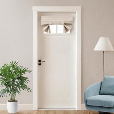 Imagem de Cortinas de porta francesas 100% blackout texturizadas de linho com privacidade cortinas de janela com isolamento térmico com a mesma cor e textura em ambos os lados para qualquer cômodo L 66 x C 50