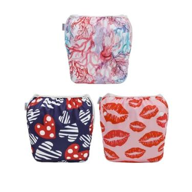 Imagem de ALVABABY 3ZSWY63A 3ZSWY63A Grande Fralda de Natação de Pano Grande para Bebê/Bebê/Bebê/Bebê/Bebê Ajustável Reutilizável Ajustável