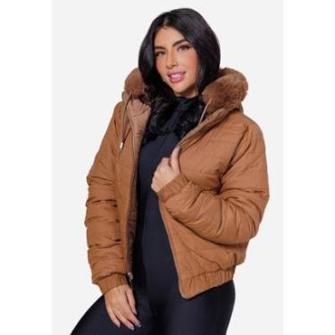 Imagem de Jaqueta Dupla Face Peluciada La'Oase Feminina Capuz Removível-Feminino