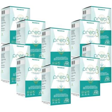 Imagem de Kit Combo 10 Prebi3 Prebiótico 60 Cápsulas 630mg Natunéctar Frutooligossacarídeos Casca Maça Inulina