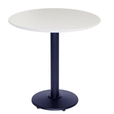 Imagem de Mesa Bistrô Ferro Preto 111,50 cm (Alt) Disco Redondo Tampo MDP Redondo 60 cm (Larg) x 2,50 cm (Alt) Branco