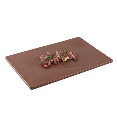 Imagem de Restaurantware - Base RW Tábua de corte de 45 x 30 cm, 1 tábua de cortar codificada por cores - sem arranhões, lavável na louça, tapete de tábua de corte de plástico marrom, sem odor, durável, não