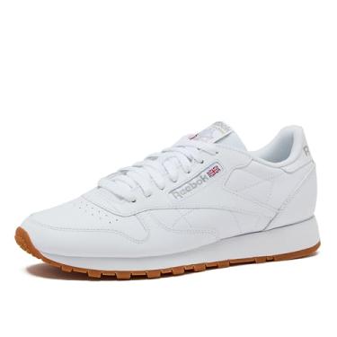 Imagem de Reebok Tênis masculino clássico de couro, Calçado branco/cinza puro 3/Reebok Gum3, 39