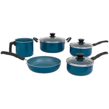 Imagem de Jogo de Panelas Tramontina Revestimento Cerâmico - de Alumínio Azul 5 