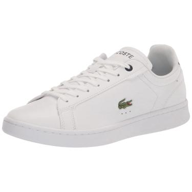 Imagem de Sapatos: tênis Lacoste Carnaby para homens branco/azul marinho, tamanho 10,5