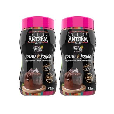 Imagem de Kit 2x Adoçante Culinário Natural Em Pó Stevia Color Andina Forno e Fogão 320G