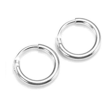 Imagem de Brinco Argola Fina 8Mm Prata 925 Piercing Prata 925