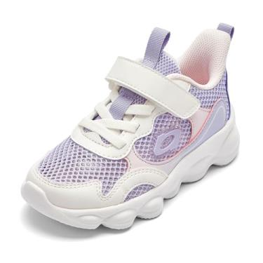 Imagem de Balabala Tênis infantil para meninos e meninas, respirável, esportivo, corrida, tênis, Rosa, roxo, 9 Toddler
