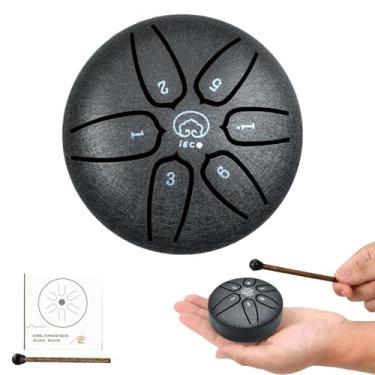 Imagem de Tambor de língua de aço de 3 polegadas 6 notas, Handpan Drum instrumento para crianças, mini kit de tambor de tambor