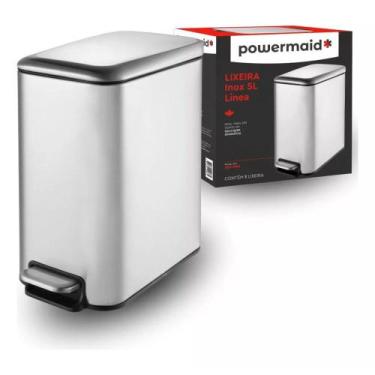 Imagem de Lixeira de Inox Linea Retangular Multiuso - 5 Litros - POWERMAID