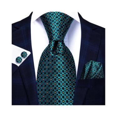 Imagem de Gravata De Casamento De Seda Masculina Designer Jacquard Folhas De Bor