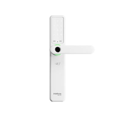 Imagem de Fechadura Inteligente de Embutir com Maçaneta MFR 7000 Branca Intelbras