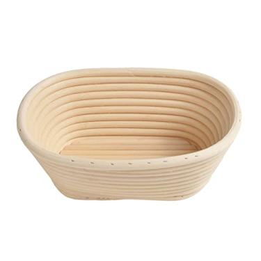 Imagem de Cesta oval à prova de pão, cesta artesanal à prova de pão, molde de fermentação de pão, molde para assar pão com raspador de massa, adequado para amantes de pão